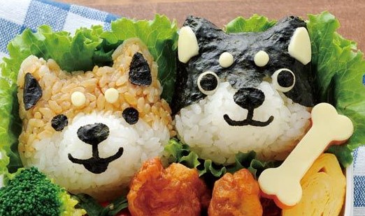Onigiri with two dogs